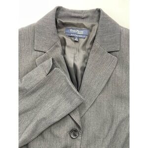 NWT Classic Ash Grey Tailored Blazer Womens 3-Button Stretch Suit Jacket Size 12